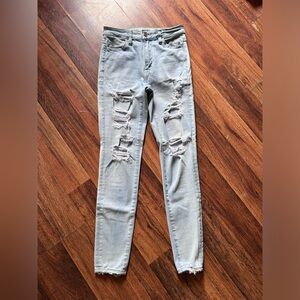 American Eagle Distressed Super High Rise Jegging Crop Size 0